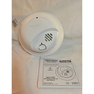 First Alert 9120B Hardwired Smoke Alarm with 9V Battery Backup White 120V AC